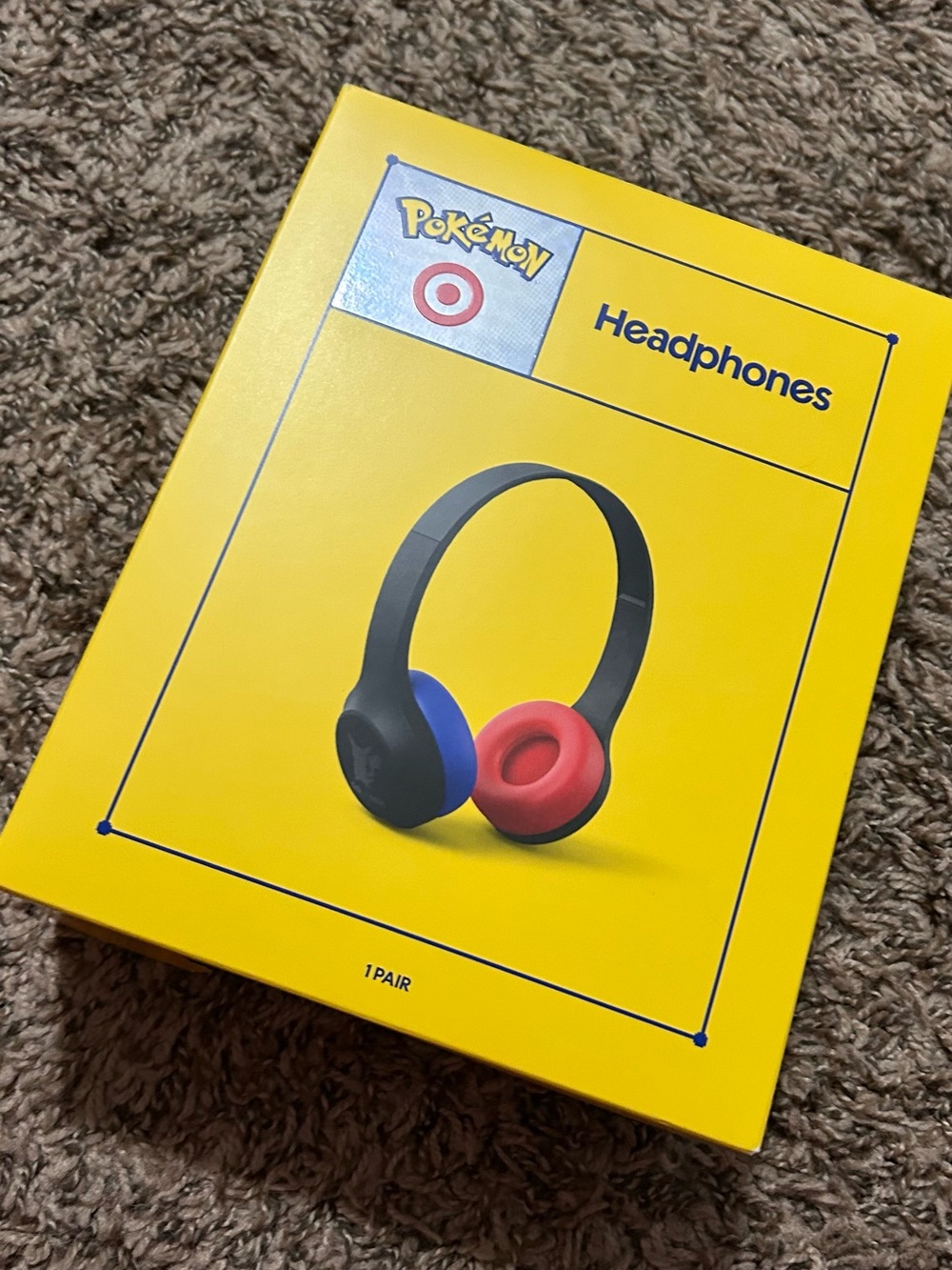 Pokémon Black Over-Ear Headphones with Blue & Red Cushions